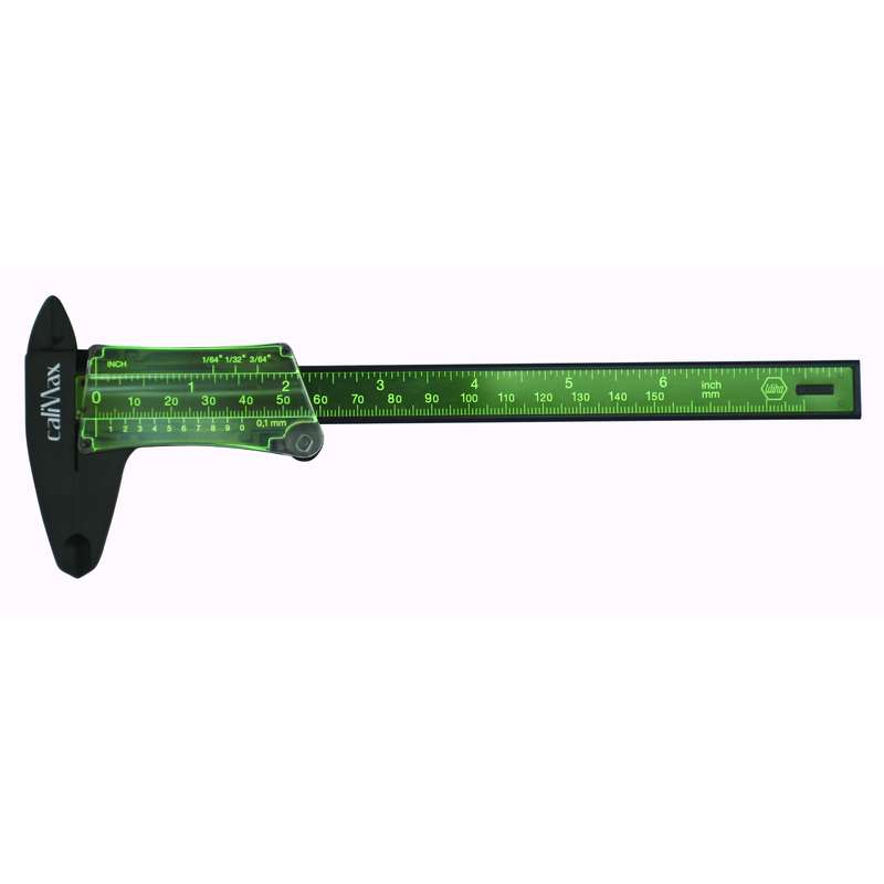 CaliMax Vernier Inch/Metric Fiberglass Caliper, 1/64" (.1mm) Increments, 0-6" Range